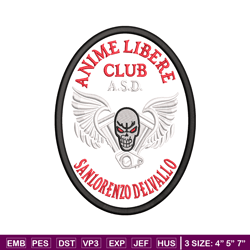 Anime libera club embroidery design, anime embroidery, embroidery file, logo design,  logo shirt, Digital download