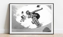 Jay Adams, Empty Pool Young Boy Skateboard Poster - Art Deco, Skate Lovers, Canvas Print, Gift Idea, Print Buy 2 Get 1 F
