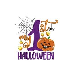 My First Halloween Embroidery Design, 3 sizes, Instant Download