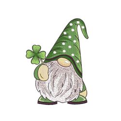 St. Patricks Day Gnome Embroidery Design, 5 sizes, Instant Download