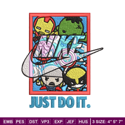 Avengers cartoon Nike Embroidery design, Avengers cartoon Embroidery, Nike design, Embroidery file, Instant download.