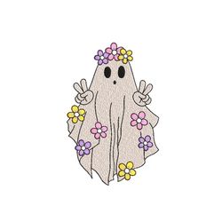 Cute Ghost Embroidery Design, Spooky Season Embroidery Design, Halloween Machine Embroidery File, 3 sizes, Instant Downl