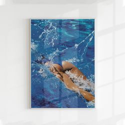 swim with me wall art for bar bedroom  kitchen, dorm room pink preppy wall art, photo collage.jpg