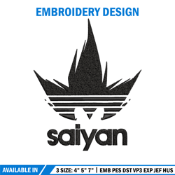 Adidas saiyan Embroidery Design, Adidas Embroidery, Brand Embroidery, Embroidery File, Logo shirt, Digital download