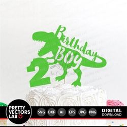 Dinosaur Birthday Boy Svg, Two Rex Svg, Cake Topper Svg, 2nd Birthday Party Svg Dxf Eps Png, Kids Cut Files, Funny T-Rex