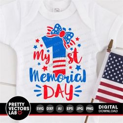 My First Memorial Day Svg, Fourth of July Cut Files, My 1st Memorial Day Svg Dxf Eps Png, Baby Girl Clipart, Newborn Svg