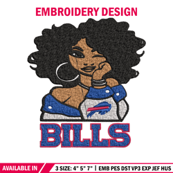 Buffalo Bills girl Embroidery Design, Logo Embroidery, NCAA Embroidery, Embroidery File, Logo shirt, Digital download