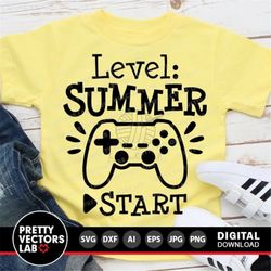 Level Summer Svg, Summer Cut Files, Kids Vacation Svg Dxf Eps Png, End of School Svg, Last Day of School Png, Video Game