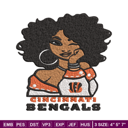 Bengals girl Embroidery Design, Logo Embroidery, NCAA Embroidery, Embroidery File, Logo shirt, Digital download
