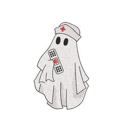 Nurse Ghost Embroidery Design, Halloween Machine Embroidery Design, 3 sizes, Instant Download