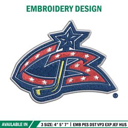 Columbus Blue Jackets logo Embroidery, NHL Embroidery, Sport embroidery, Logo Embroidery, NHL Embroidery design.