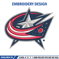 Columbus Blue Jackets logo Embroidery, NHL Embroidery, Sport embroidery, Logo Embroidery, NHL Embroidery design
