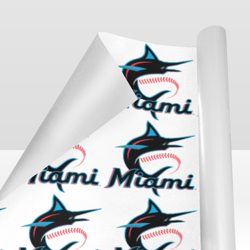 Miami Marlins Gift Wrapping Paper 58"x 23" (1 Roll)