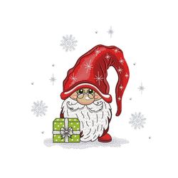 Christmas gnome embroidery design, 4 sizes, Instant download