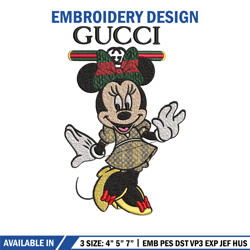 Minnie cute Embroidery Design, Gucci Embroidery, Brand Embroidery, Logo shirt, Embroidery File, Digital download