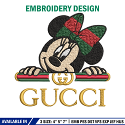 Minnie gucci head Embroidery Design, Gucci Embroidery, Brand Embroidery, Logo shirt, Embroidery File, Digital download