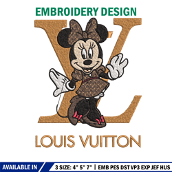 Minnie smile lv Embroidery Design, Lv Embroidery, Embroidery File, Brand Embroidery, Logo shirt, Digital download