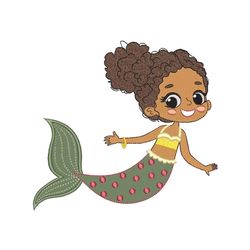 Mermaid Embroidery Design, Princess Embroidery File, 5 sizes, Instant Download