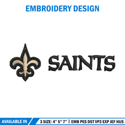 New Orleans Saints logo Embroidery, NFL Embroidery, Sport embroidery, Logo Embroidery, NFL Embroidery design