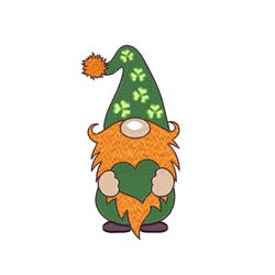 St. Patricks Day Gnome Embroidery Design, 4 sizes, Instant Download