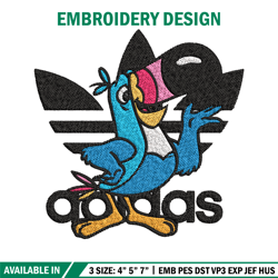 Parrot adidas Embroidery Design, Adidas Embroidery, Brand Embroidery, Embroidery File, Logo shirt, Digital download