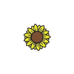 Sunflower embroidery design,  4x4 inch hoop, 4 sizes, Instant download