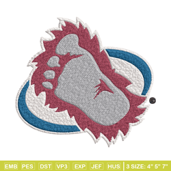 Colorado Avalanche logo Embroidery, NHL Embroidery, Sport embroidery, Logo Embroidery, NHL Embroidery design