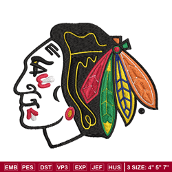 Chicago Blackhawks logo Embroidery,NHL Embroidery, Sport embroidery, Logo Embroidery, NHL Embroidery design
