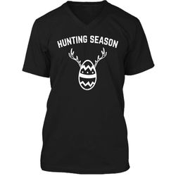 Funny Easter Egg Hunting Tshirt Hunting Season Mens Printed V-Neck T
