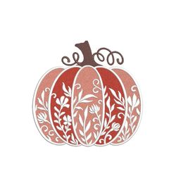 Floral Pumpkin Embroidery Design, Flower Pumpkin Embroidery File, Pretty Autumn Embroidery, 3 sizes, Instant Download