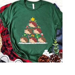Funny Hedgehog Christmas Tree Shirt T-Shirt  Gift For Men Women Girls Hedgehog Christmas Sweatshirt Hedgehog, Christmas