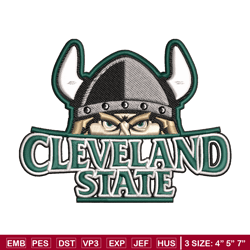 Cleveland State Vikings embroidery design, Cleveland State Vikings embroidery, Sport embroidery, NCAA embroidery.