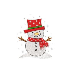 Cute little snowman embroidery design, Christmas embroidery file, 4 sizes, Instant download