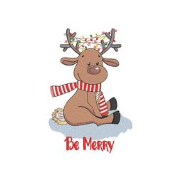 Christmas Reindeer Embroidery Design, 4 sizes, Instant Download