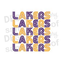 Lakers - JPG, png & SVG, DXF cut file, Printable Digital, basketball sport team name retro repeat - Instant Download