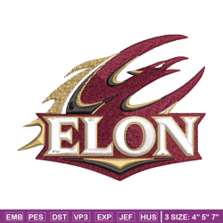 Elon Phoenix embroidery design, Elon Phoenix embroidery, logo Sport, Sport embroidery, NCAA embroidery.