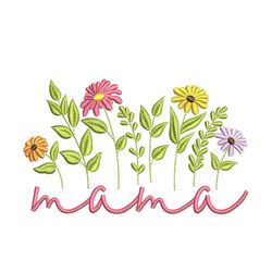 Mama Flower Embroidery Design, 5 sizes, Instant Download