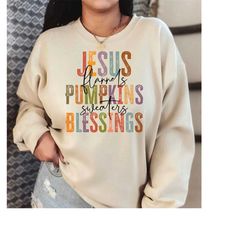Jesus Flannels Pumpkins Sweatshirt, Autumn, Faith, Jesus, Fall Season Sweatshirt, Autumn Hoodie, Thanksgiving Shirt, LS6