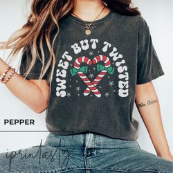 Sweet But Twisted T-Shirt Png,   Christmas,  Vintage Christmas T-Shirt Png, Candy Cane T-Shirt Png, Funny Christmas T-Sh