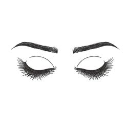 Eyelashes Embroidery Design, 4 sizes, Instant Download