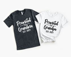 Promoted to Grandma Shirt Png, Promoted to Grandpa Shirt Png, Baby Announcement, Pregnancy Reveal, Pregnancy Announcemen
