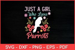 Just A Girl Who Loves Parrots - Parrot Lovers Svg Design