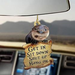 Unique Otter Car Hanging Ornament: Perfect Dad Accessories for a Fun Ride!
