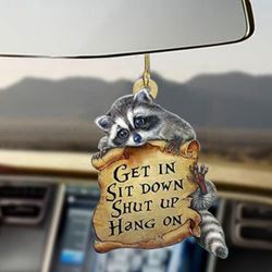 Raccoon Car Hanging Rear View Mirror Ornaments - Perfect Gift For Him