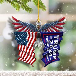 Trump 2024 Ornament: American Eagle Shape Trump or Death MAGA Christmas Tree Decor