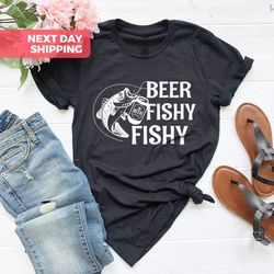 Beer Fishy Fishy, Mens Beer Fishing T Shirt PNG, Humor Angling Shirt PNG, Fisherman Loose Fit Tee, Joke Fishing Gifts, F