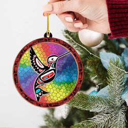 Haida Hummingbird Suncatcher: Authentic Native Art Christmas Ornament 2023
