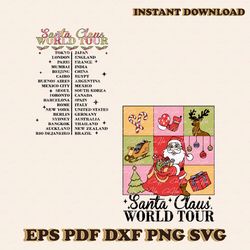 Retro Santa Claus World Tour Funny Christmas SVG Download