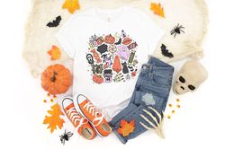 Cute Halloween Theme Shirt Png for Women, Halloween T-Shirt Pngs, Cute Teacher Halloween T-Shirt Pngs, Mom Halloween T-S
