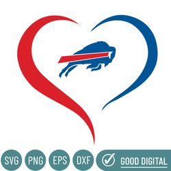 Buffalo Bills Heart Logo Svg, Buffalo Bills Svg, Sport Svg, Football Teams Svg, NFL Svg
